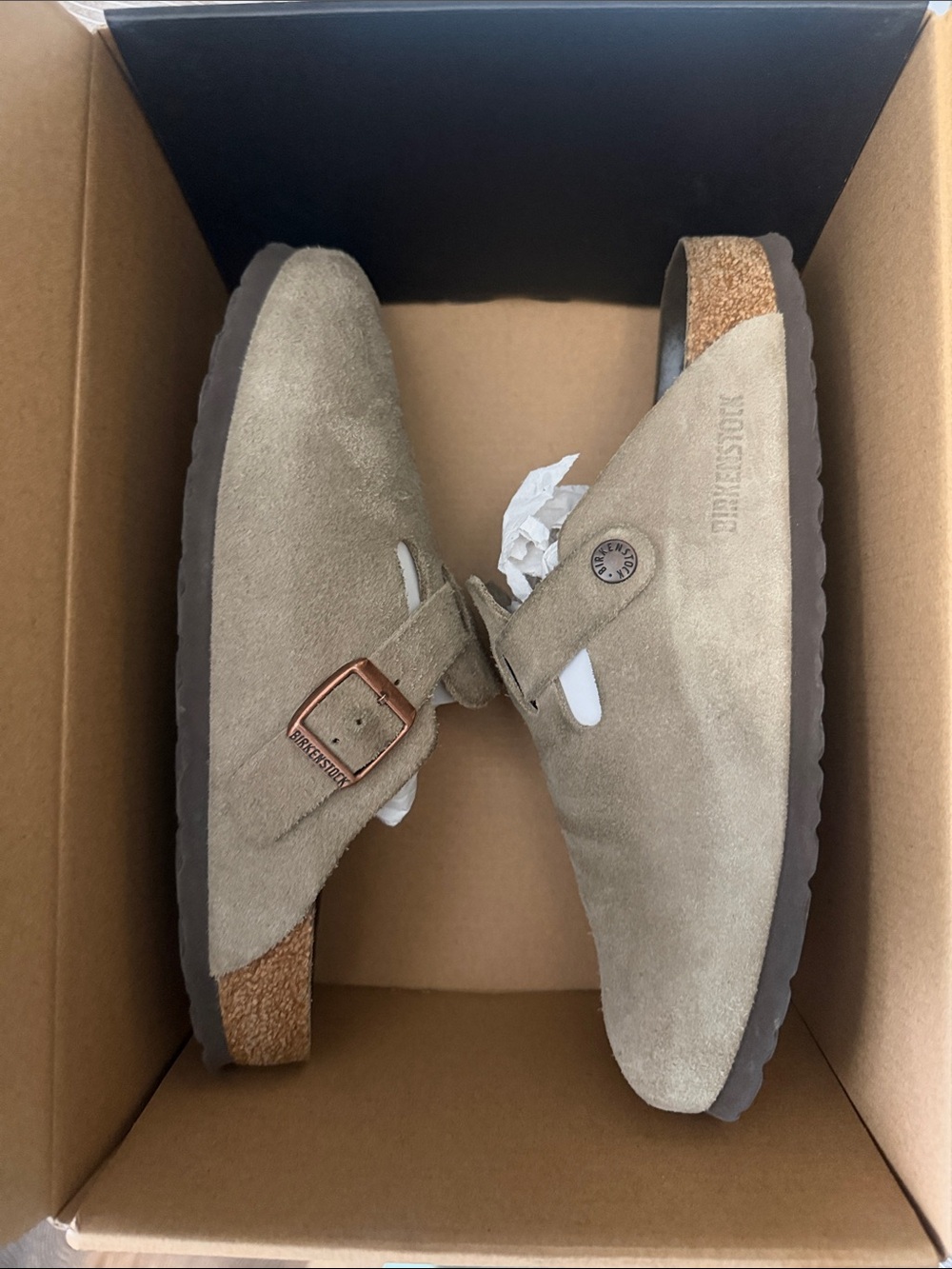 Birkenstock Boston Clogs: Taupe - Picture 2 of 7